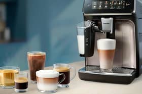 The Philips 3300 Series uses a ceramic grinder and LatteGo milk system to prepare six hot and iced coffee options