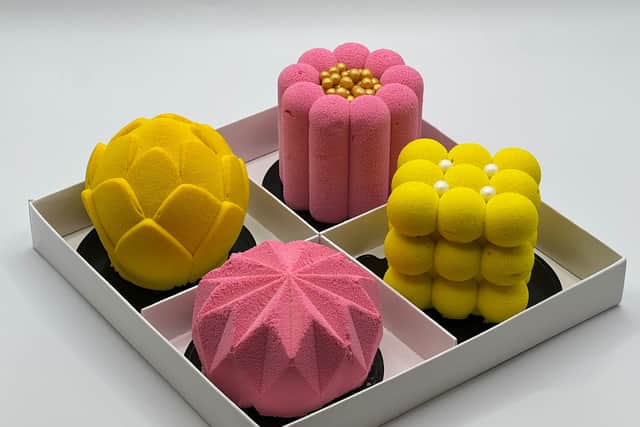 Delicious mousse cakes made by our Head Chef Roman.