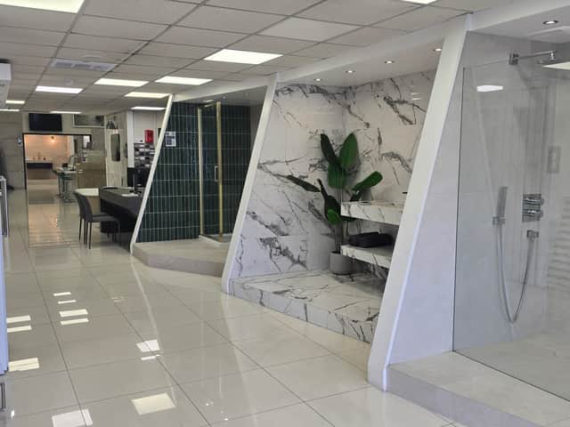 Just part of the extensive tile and bathroom showroom.