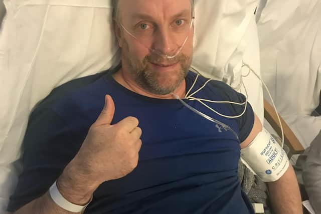 John Champion after waking from a coma
