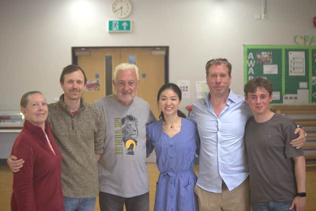 Left to Right: Kathy Morris (Ballet Teacher), Andrew Morris (Lighting Designer), Paul Williams (Director of Photography), Bomin Kim (Artist of The Royal Ballet), Matthew Wren (Composer), Fran. Taken at Aston Clinton School.