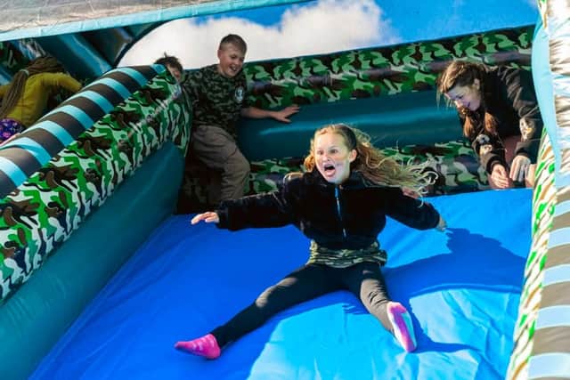 Kids at the Inflatable Fun Day