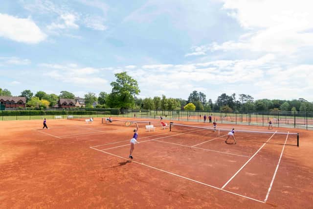 Pictures of tennis scholars and students playing tennis, together with facilities at Queenswood School, 21-05-2026.