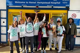 Dr Sankara Narayanan, Consultant Neonatologist (pictured third left), completing the route alongside members of his team.