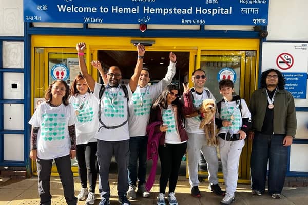 Dr Sankara Narayanan, Consultant Neonatologist (pictured third left), completing the route alongside members of his team.