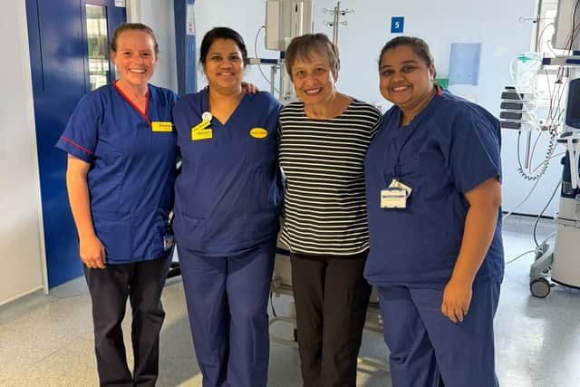 Karen visiting the ICU team