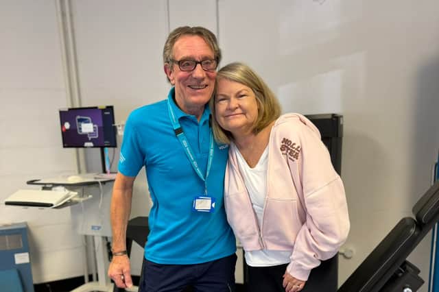David with patient Julia - who calls David her 'hero'