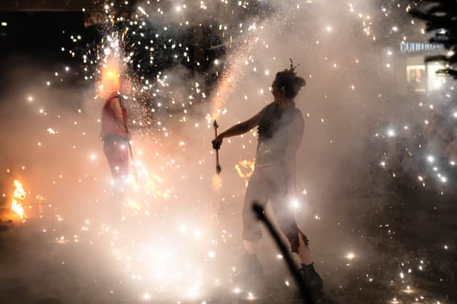Fire show at Hemel BIDS Christmas Light Switch on