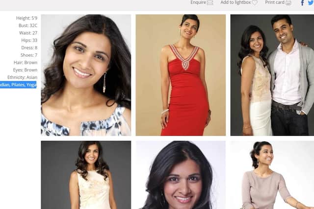 What is believed to be Ms Ahmed's modelling profile