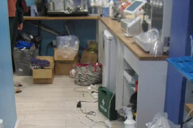 The kitchen was unkempt and dirty