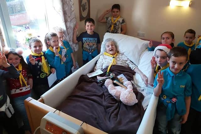 101-year-old Pip Peek with the rest of her Beaver group. Credit: Westgate Healthcare