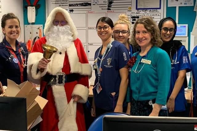 Santa on the ward at Watford General