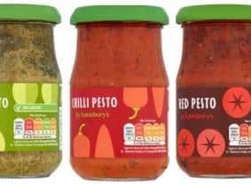 Some of the 190g Sainsbury's pesto affected