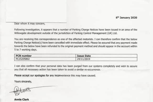 Parking Control Management Ltd's apology