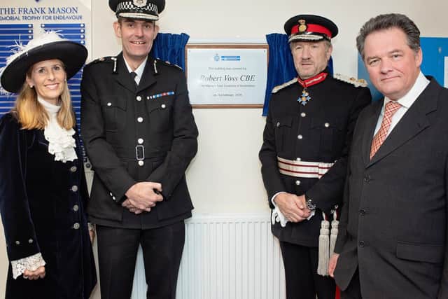 L-R High Sherriff, Charlie Hall, Lord-Lieutenant and David Lloyd.