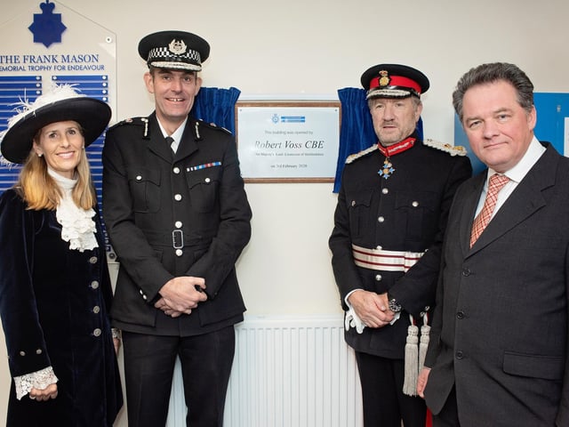 L-R High Sherriff, Charlie Hall, Lord-Lieutenant and David Lloyd.