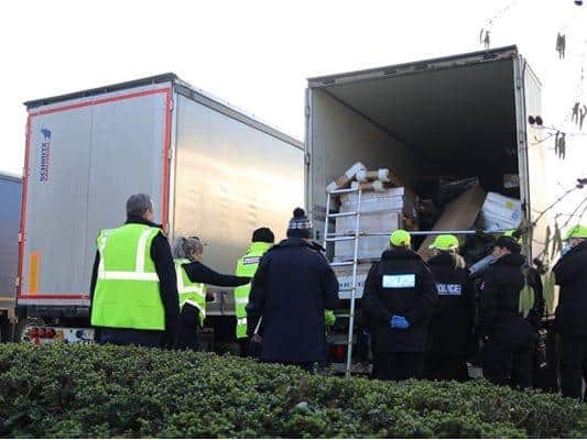 Herts police search lorry during Modern Slavery operation near Hemel