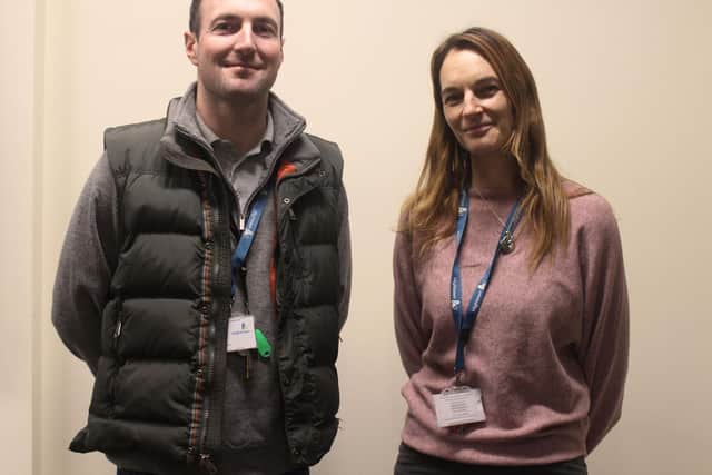 Daniel Howard (community engagement and recovery worker) and Sarsha Donnelly (rough sleeper outreach worker)