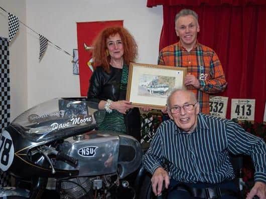 David with his daughter Jules Leyland and his son Colin Moore