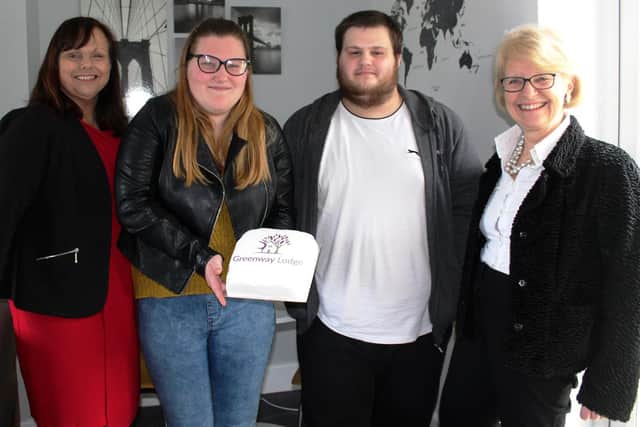 Cllr Heritage and Joanne Anderson with Young Commissioners Daniel and Megan