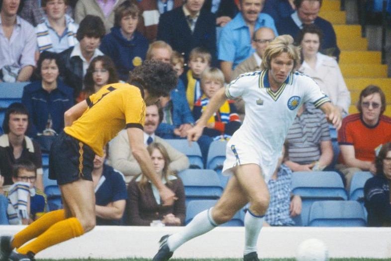 Is this kit from the 1978/79 season up there with your favourites? Pictured is Tony Currie in action against Wolves.