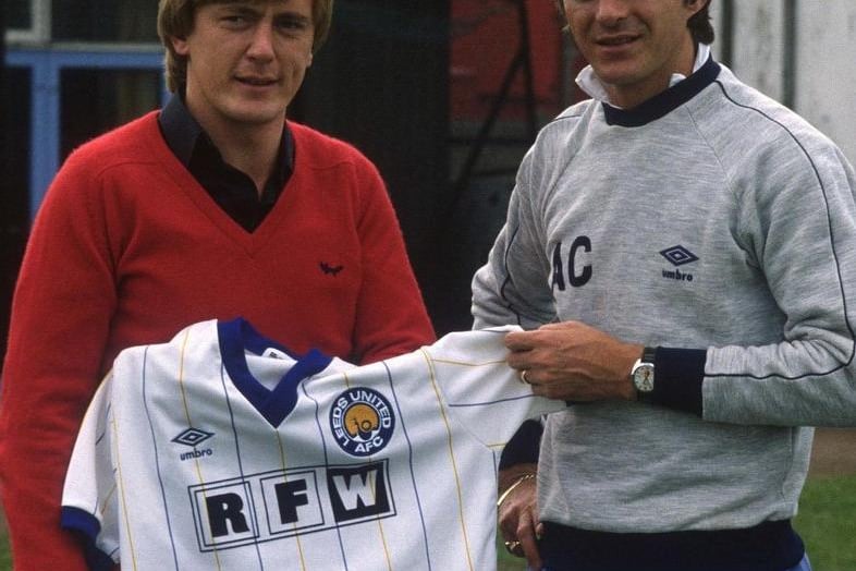 The club switched kit manufacturer to Umbro for the 1981/82 season. Pictured is Peter Barnes signing. Do you wear this home strip with pride back in the day?
