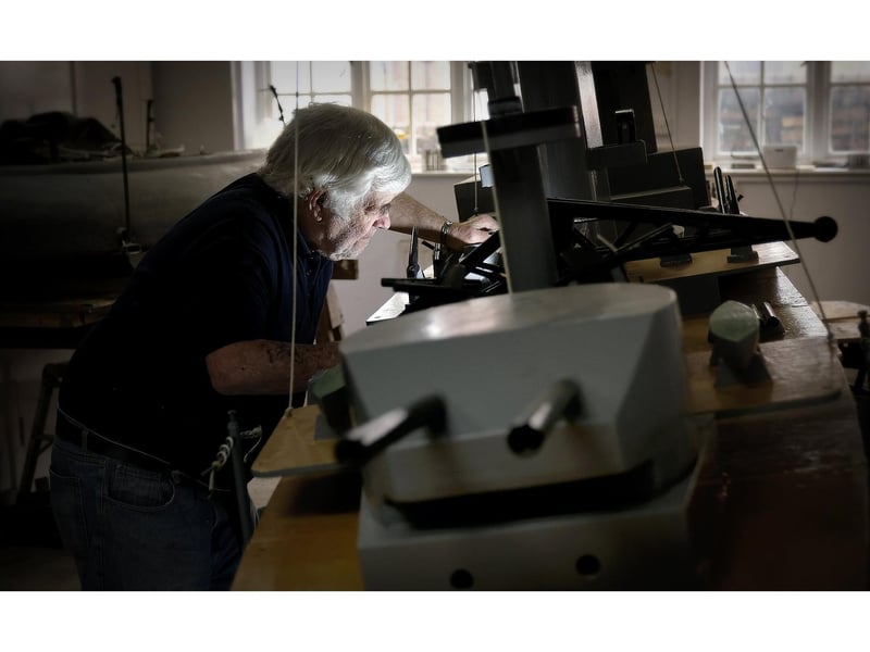 Trevor Frankland working on one of the boats.
