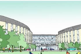 Visualisation of new hospital proposed by Herts Valleys Hospital