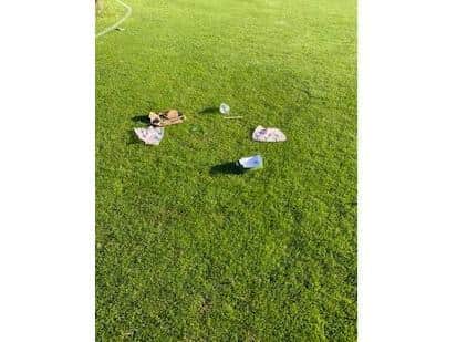 Rubbish left at Heath Park on Saturday morning