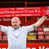 Lee Bircham shows of his new colours after being appointed as the new manager of Hemel Hempstead Town