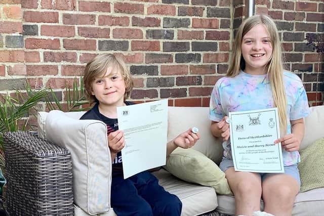 Harry and Maizie have received Hero of Hertfordshire awards