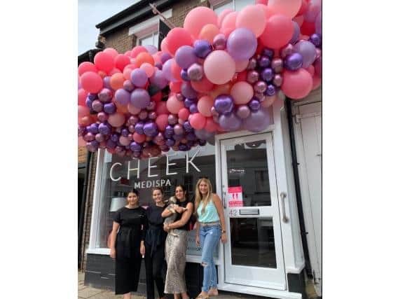 Cheek MedispaOwner and Aesthetician, Gemma Depiano,with her team celebrating opening after doors again after lockdown closure