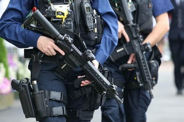 Armed police stock image
