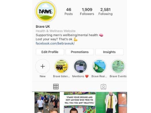 Paul has set up the Be Brave UK Instagram page to raise awareness of mental health