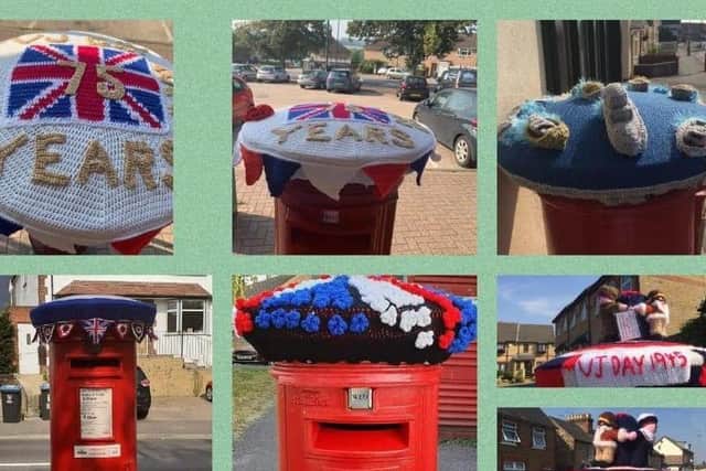 Yarnbomb Hemel Hempstead created a display to mark VJ Day