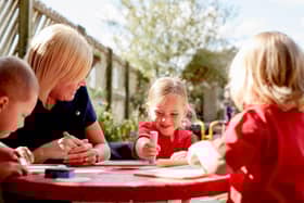 Busy Bees nursery stock image