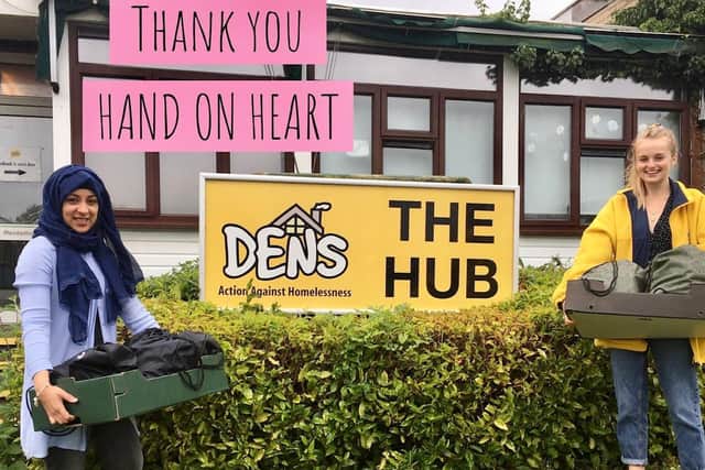 Hand on Heart delivered essential packs to DENS in Hemel Hempstead
