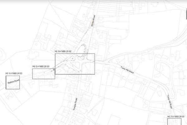 Plans for traffic calming measures being installed in Aldbury