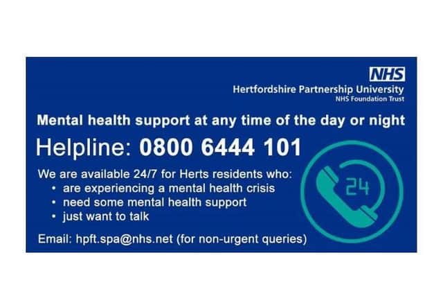 Trust launches free helpline number for Hertfordshire residents