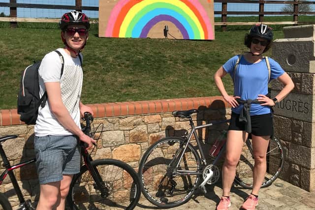 Josh and Liz were inspired by the rainbows they saw on their daily exercise