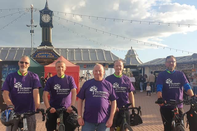 Kevin Gookey, Jason Horwood, Richard Rielly, Carl McCabe and Cezary Cowalski cycled from London to Brighton