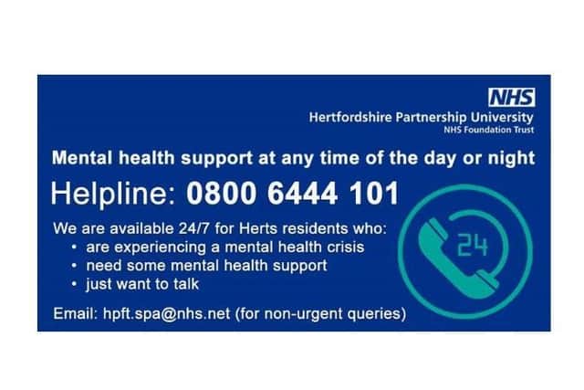 Hertfordshire Partnership NHS Foundation Trust (HFPT) has launched a new free helpline