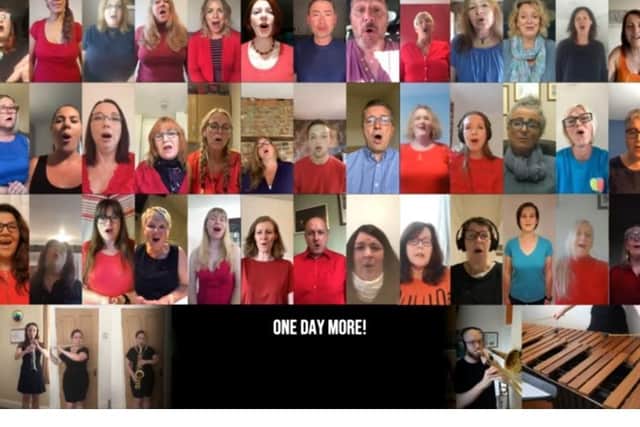 Screenshot from the video of the song by ExcludedUK Virtual Choir