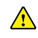 A yellow warning is in place