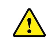 A yellow warning is in place