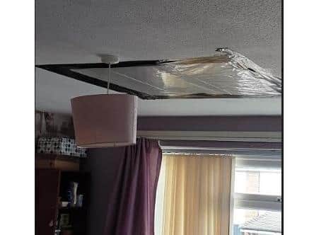 The ceiling has been temporarily fixed
