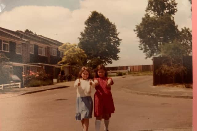 An old photo of children who used to play in the cul-de-sac