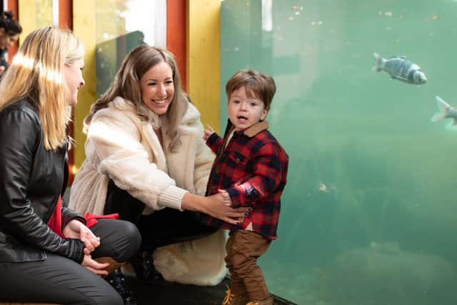 L-R Kate Gregory, Penny Joyner-Platt and her son Freddie at Paradise Wildlife Park