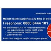 Herts Partnership NHS Foundation Trust reminds residents mental health support is still available