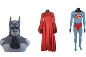 Production-Made Batman (Michael Keaton) Cowl from Batman (1989).  Buttercup's (Robin Wright) Dress from The Princess Bride (1987). Superman's (Christopher Reeve) Tunic and Leggings from Superman IV: The Quest For Peace (1987). (C) Prop Store